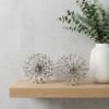 Set of Two Silver Cast Iron Decorative Orb