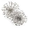 Set of Two Silver Cast Iron Decorative Orb
