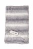 50" X 60" Gray And White Heated Electric Striped Throw Blanket