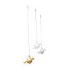 Set of Three Gold Silver And White Resin Hanging Dimensional Sculpture