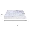 White Knitted Rabbit Solid Color Plush Reversable Throw