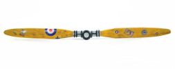 5" Yellow and Black Metal Hand Painted Airplane Wing Figurine Tabletop Sculpture