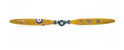 5" Yellow and Black Metal Hand Painted Airplane Wing Figurine Tabletop Sculpture
