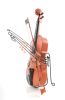 20" Orange And Black Metal Hand Painted Violin Figurine