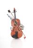 20" Orange And Black Metal Hand Painted Violin Figurine