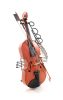 20" Orange And Black Metal Hand Painted Violin Figurine