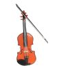 12" Orange And Black Metal Hand Painted Violin Figurine