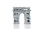 7" Silver Metal Hand Painted Arc de Triomphe Inspired Figurine
