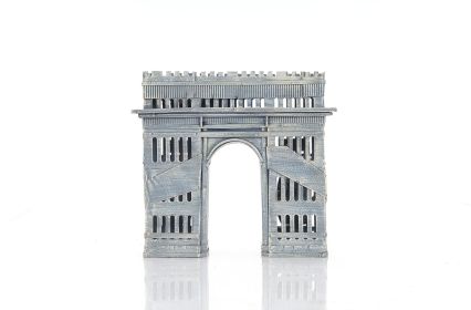 7" Silver Metal Hand Painted Arc de Triomphe Inspired Figurine