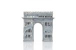 7" Silver Metal Hand Painted Arc de Triomphe Inspired Figurine