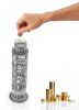 13" Silver Metal Hand Painted Leaning Tower Figurine coin bank