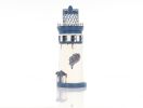 12" Blue And White Metal Hand Painted Light House Figurine