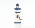 12" Blue And White Metal Hand Painted Light House Figurine