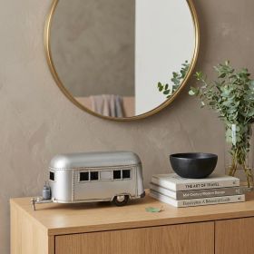 5" Silver Metal Hand Painted Decorative Air Stream inspried Tissue Box
