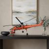 12" Orange Metal Hand Painted Model Airplane Tabletop Sculpture