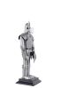 17" Silver Metal Hand Painted Knight Figurine Tabletop Sculpture
