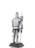 17" Silver Metal Hand Painted Knight Figurine Tabletop Sculpture