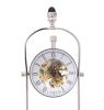 11" Brass Metal Hand Painted Dual Clock Figurine