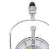 11" Brass Metal Hand Painted Dual Clock Figurine