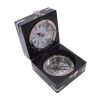 6" Nickel Metal Compass Clock Figurine