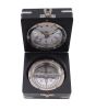 6" Nickel Metal Compass Clock Figurine
