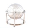 15" Nickel Metal Hand Painted Globe Figurine Tabletop Sculpture