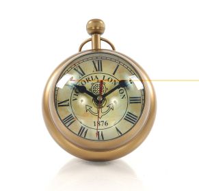 8" Gold Metal Hand Painted Pocket Watch Figurine