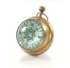 8" Gold Metal Hand Painted Pocket Watch Figurine