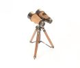 11" Brass Metal Hand Painted Tri-pod Binoculars Figurine Tabletop Sculpture