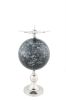 18" Nickel Metal Hand Painted Globe and Airplane Figurine Tabletop Sculpture