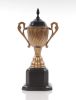 13" Brass And Black Metal Hand Painted Goblet Figurine
