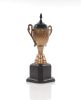 13" Brass And Black Metal Hand Painted Goblet Figurine