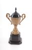 13" Brass And Black Metal Hand Painted Goblet Figurine