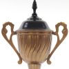 13" Brass And Black Metal Hand Painted Goblet Figurine