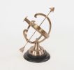 14" Brass And Black Metal Hand Painted Armillary Figurine Tabletop Sculpture