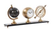 11" Brass And Black Metal 3 piece Hand Painted Figurine
