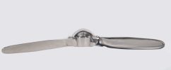 24" Nickel Metal Hand Painted Propeller Figurine Tabletop Sculpture