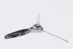 24" Nickel Metal Hand Painted Propeller Figurine Tabletop Sculpture