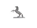 11" Nickel Metal Hand Painted Bucking Horse Figurine Tabletop Sculpture