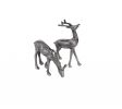 11" Nickel Metal Hand Painted Reindeer Figurine