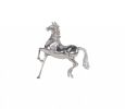 16" Nickel Metal Hand Painted Prancing horse Figurine