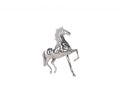 16" Nickel Metal Hand Painted Prancing horse Figurine
