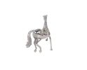 16" Nickel Metal Hand Painted Prancing horse Figurine