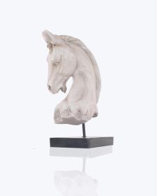 20" Off White Resin Hand Painted Horse Head Figurine