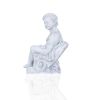 Vintage Look Off White Cherub Sitting Statue