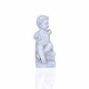 Vintage Look Off White Cherub Sitting Statue