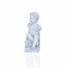 Vintage Look Off White Cherub Sitting Statue