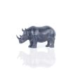 7" Black Resin Hand Painted Rhino Figurine