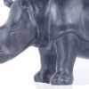 7" Black Resin Hand Painted Rhino Figurine