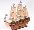 26" Brown Solid Wood Hand Painted Model Boat